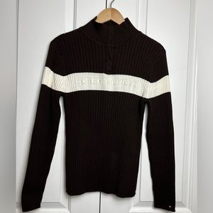 Tommy Hilfiger Sweater | Tommy Hilfiger Ribbed Knit, Brown & Cream Sweater, Lg